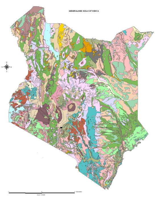 Generalised soil map of Kenya